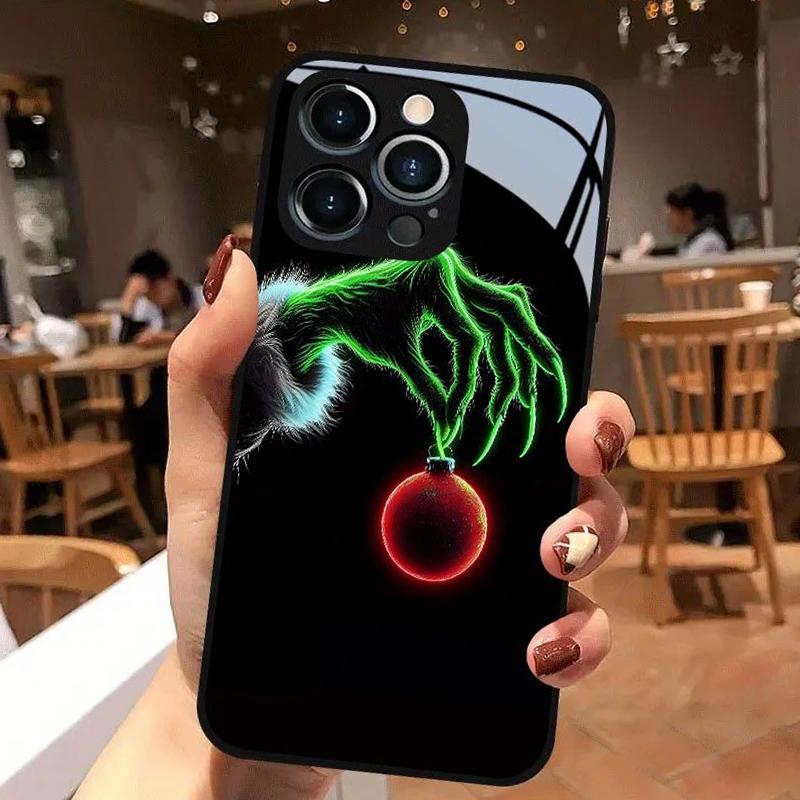 Creative Bizarre Hand Ball Pattern Glass Black Phone Case For iPhone 11 12 13 14 15 16 17 Pro Max 17Air 7 8 Plus XR XS X Cover