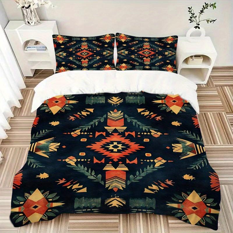 3pcs Navajo Pattern Soft Comfortable Bedding set, For Bedroom, Guest Room And Dorm, All - Season Use, High-Definition Printing126