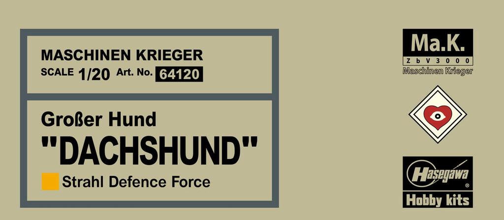 Hasegawa Maschinen Krieger Humanoid Type Unmanned Interceptor Grocerhund Dachshund Scale Plastic Model 64120 1/20