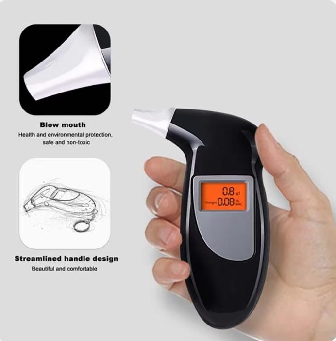Ручной цифровой ЖК-тестер алкоголя в выдыхаемом воздухе, анализатор-детектор алкоголя со звуковым оповещением, анализатор-тест на алкоголь