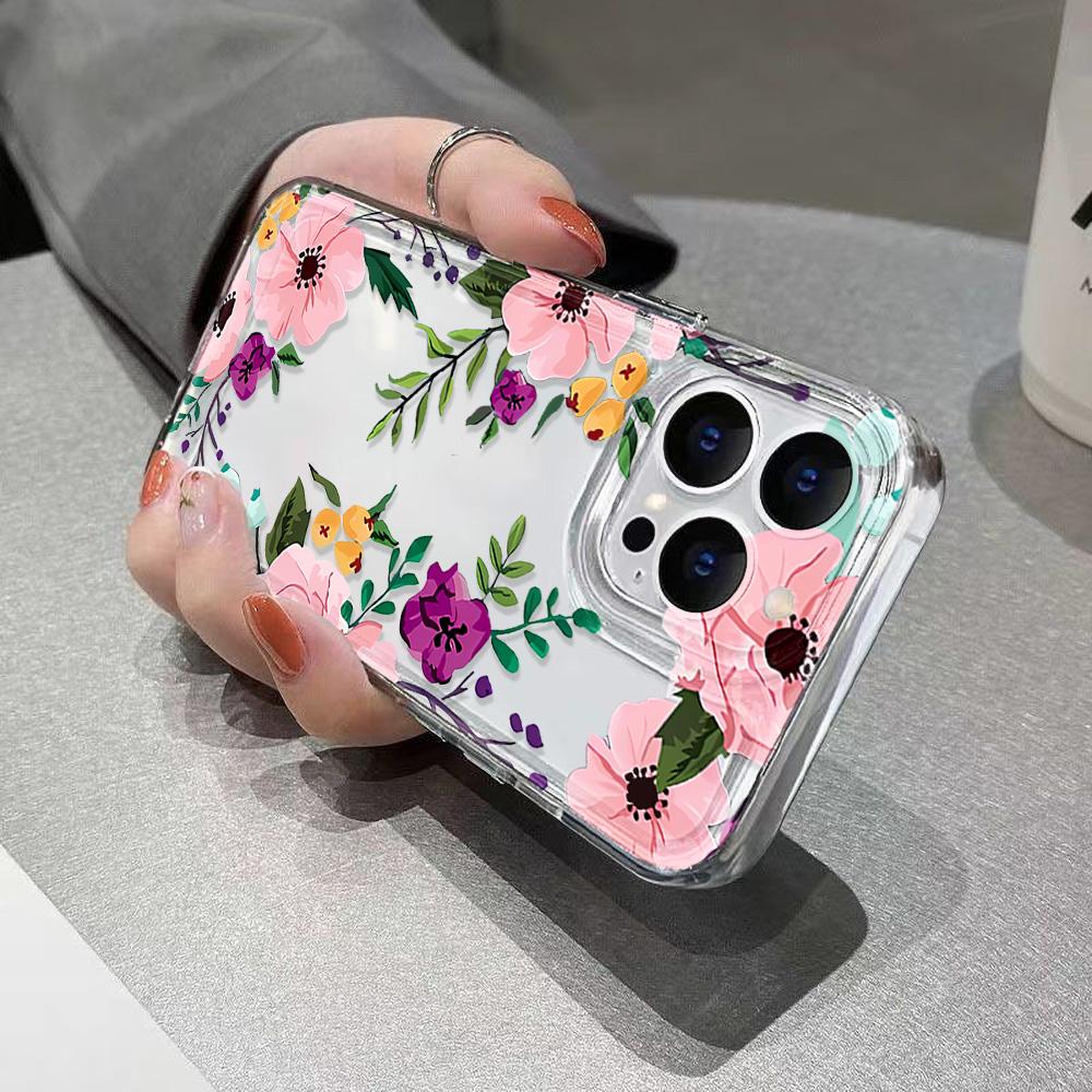 Flower Phone Case For Samsung S25 Ultra Funda Galaxy S24 S23 FE S22 S21 S20 FE S10 Plus Silicone Transparent Covers Carcasa
