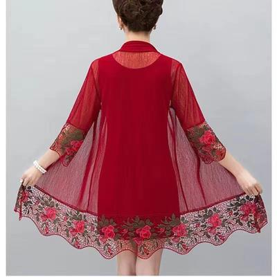 Летний одинарный кардиган большого размера, женская верхняя одежда, шаль, рубашка с защитой от солнца, эластичная сетка, наружный чехол для женщин