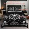 3pcs Breathable Polyester Skull Print Bedding Set - Machine Washable Includes 1 Duvet Cover & 2 Pillowcases Perfect for All
