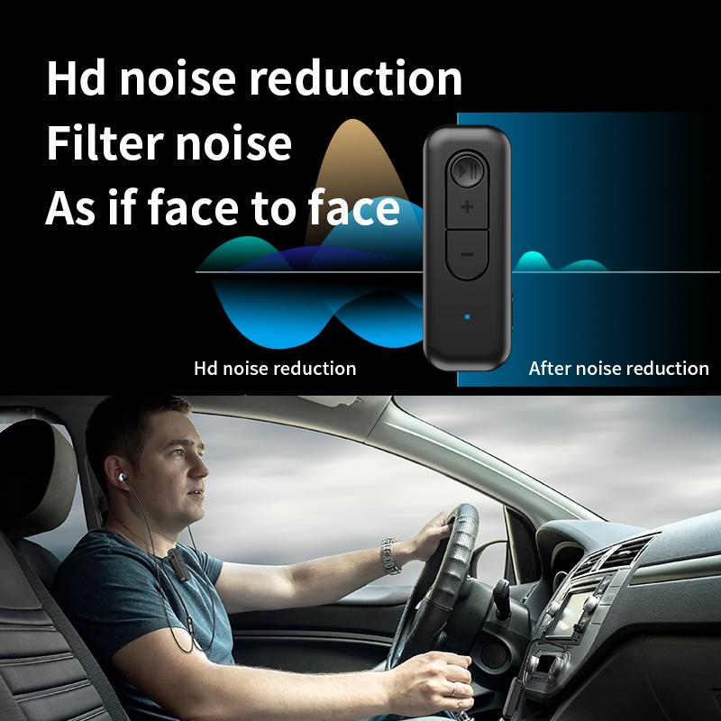 2-в-1 Bluetooth 5.3 аудио передатчик приемник 3.5MM AUX воротник-зажим с микрофоном беспроводной адаптер для автомобиля самолет ТВ ПК автомобиль