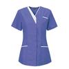 Униформа медсестры, скрабы, топы, женские топы с v-образным вырезом и короткими рукавами, пуловеры с карманами, лоскутная цветная рабочая одежда для кормящих мам