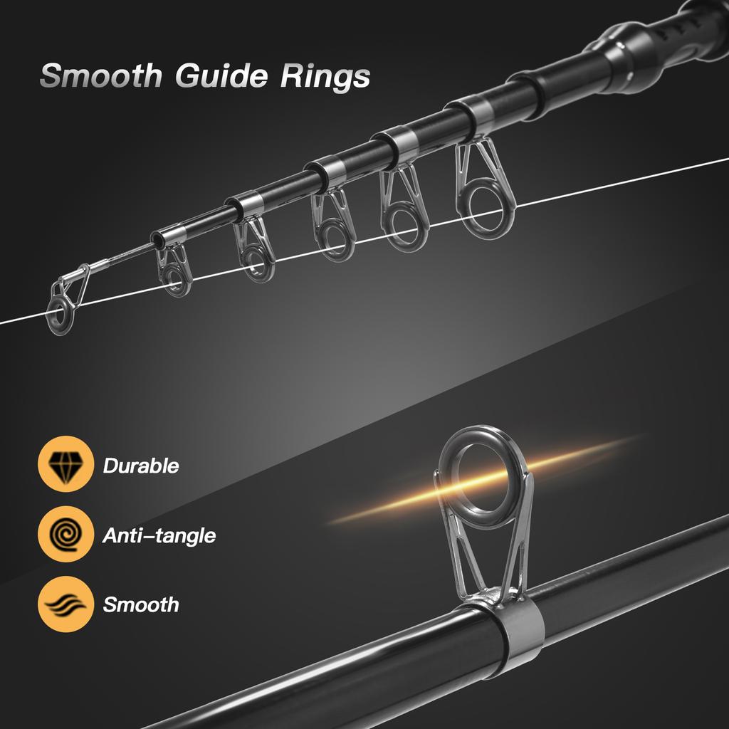 Fishing Rod and Reel Combos Telescopic Fishing Pole with Spinning Reel Combo Kit Fishing Line Lures Hooks Swivels Set