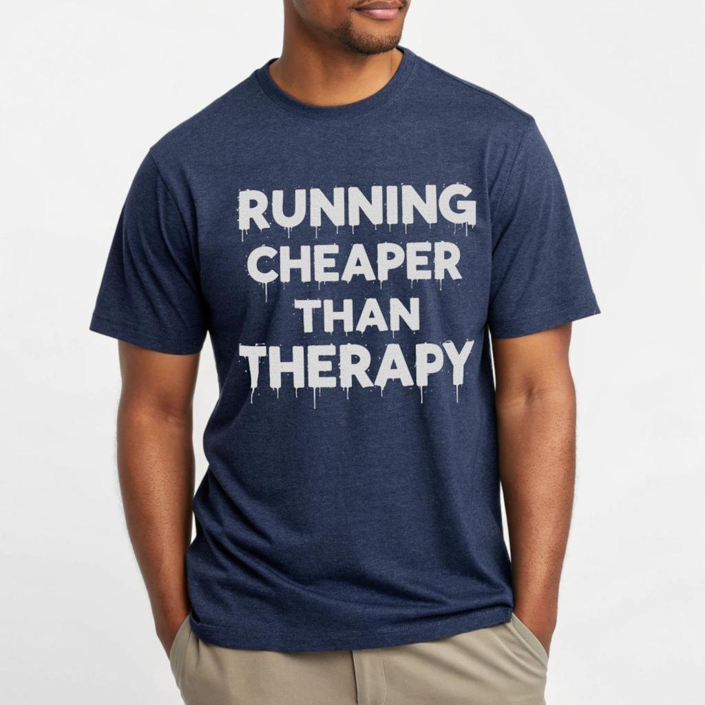 Running Cheaper Than Therapy Shirt, Funny Runner Gift, Mental Health Running Shirt, Fitness Motivation Top, Gift for Runners