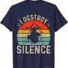 Барабаны Тарелки Учитель Любитель Музыки Футболка-Я Разрушаю Тишину Барабанная Футболка
