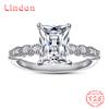 Lindon Classic 925 Sterling Silver Zircon Ring Ladies Jewelry Wedding Promise Party Gift