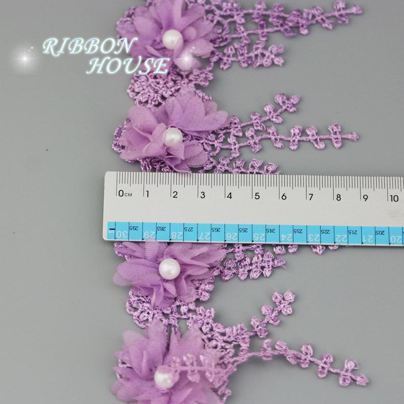 (1 Yards/Lot) 80mm Petal Chiffon Lace Fabric Webbing DIY Clothing Decoration Love Gift Ribbons Crafts