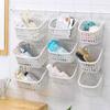 Wall-Mounted Plastic Storage Basket for Kitchen and Bathroom