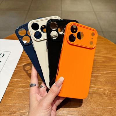 Однотонный чехол для телефона Apple 17PROMAX, Оранжевый 17 Мягкий комплект, Парный трендовый брендовый чехол