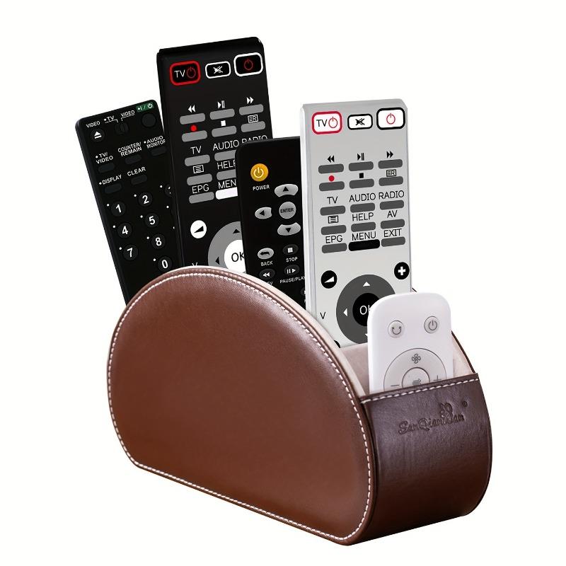 Hot Sale New In 5 Grid Pu Leather Organizer Remote Control Phone And Tv Holder Desk Storage Box Cosmetics Brush