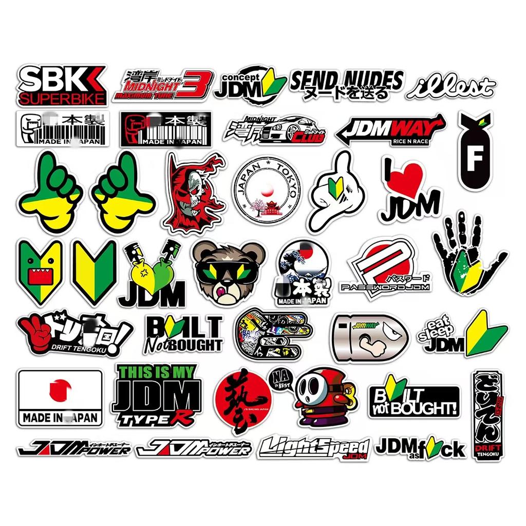 40 шт./лот Случайные JDM Мотоциклетные Наклейки Мото Кузов Шлем Автомобиль Виниловые Наклейки Аксессуары Для YAMAHA MT07 09 R1 R3 R6 Nmax Xmax Tmax