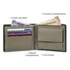 Kyle Green/Grey Leather Wallet for Men