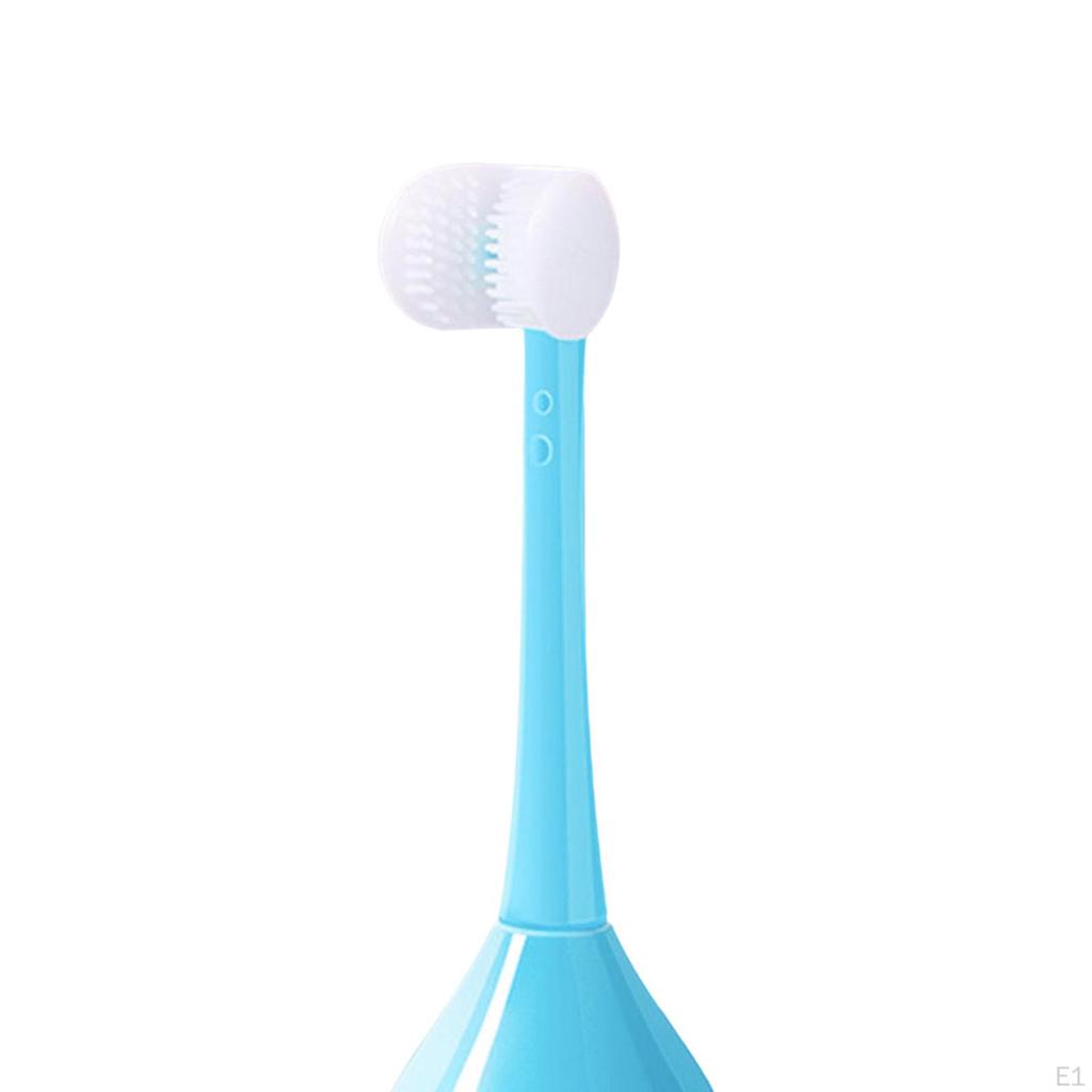Детская трехсторонняя зубная щетка Новинка Полностью обернутая Милый дизайн стакана синий
