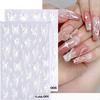 Embossed Nails Art Stickers Creative Engraved White Butterfly Pattern Manicure Decals Exquisite DIY Nail Design Adhesive Decoration Stickers