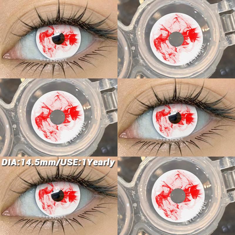 COD EYESHARE RAVEN BLACK Косплей Контактные Линзы Кроваво-красные Хэллоуин Макияж Глаз Линза Белые/Черные Сумасшедшие Косплей Мягкие Линзы