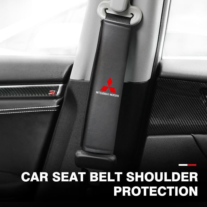 For Mitsubishi 1/2PCS Car Seat Belt Covers Shoulder Cushion Protector Pad Outlander Lancer Eclipse Mirage Xpander Attrage