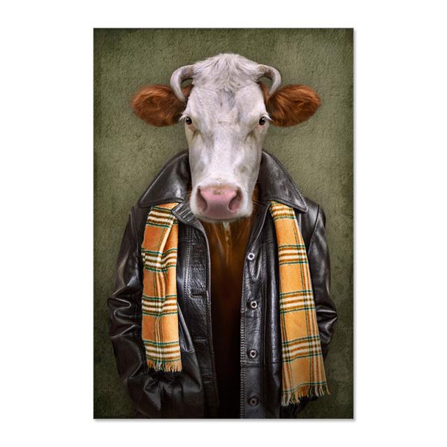 Человеческое тело, голова животного, абстрактная настенная художественная печать, Жираф, медведь, лев, холст, картина, скандинавский плакат, декор, фотографии для гостиной, без рамки