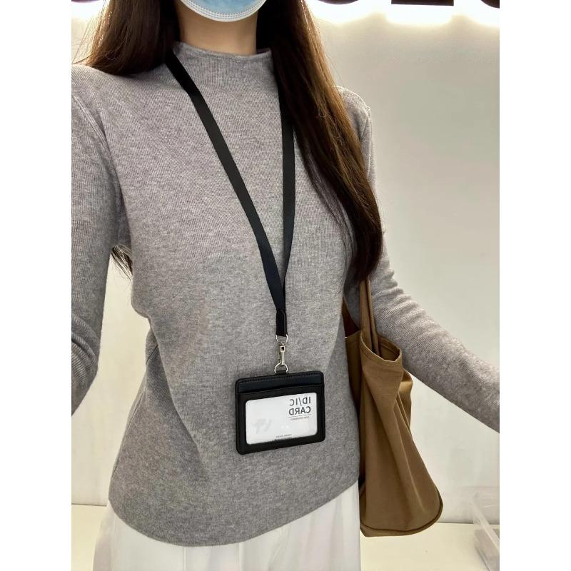 Autumn and Winter Fashion Suit Women's Semi-turtleneck Stacked Knitted Sweater with Small Gold Buckle Cardigan Vest Jacket Vest