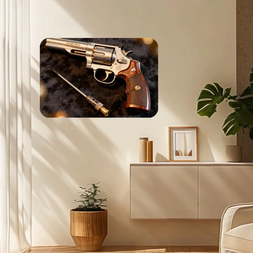 Ретро Металлическая Табличка Револьвер Smith & Wesson, Винтажный 2D Металлический Настенный Декор для Мужской Пещеры, Декор для Домашнего Бара