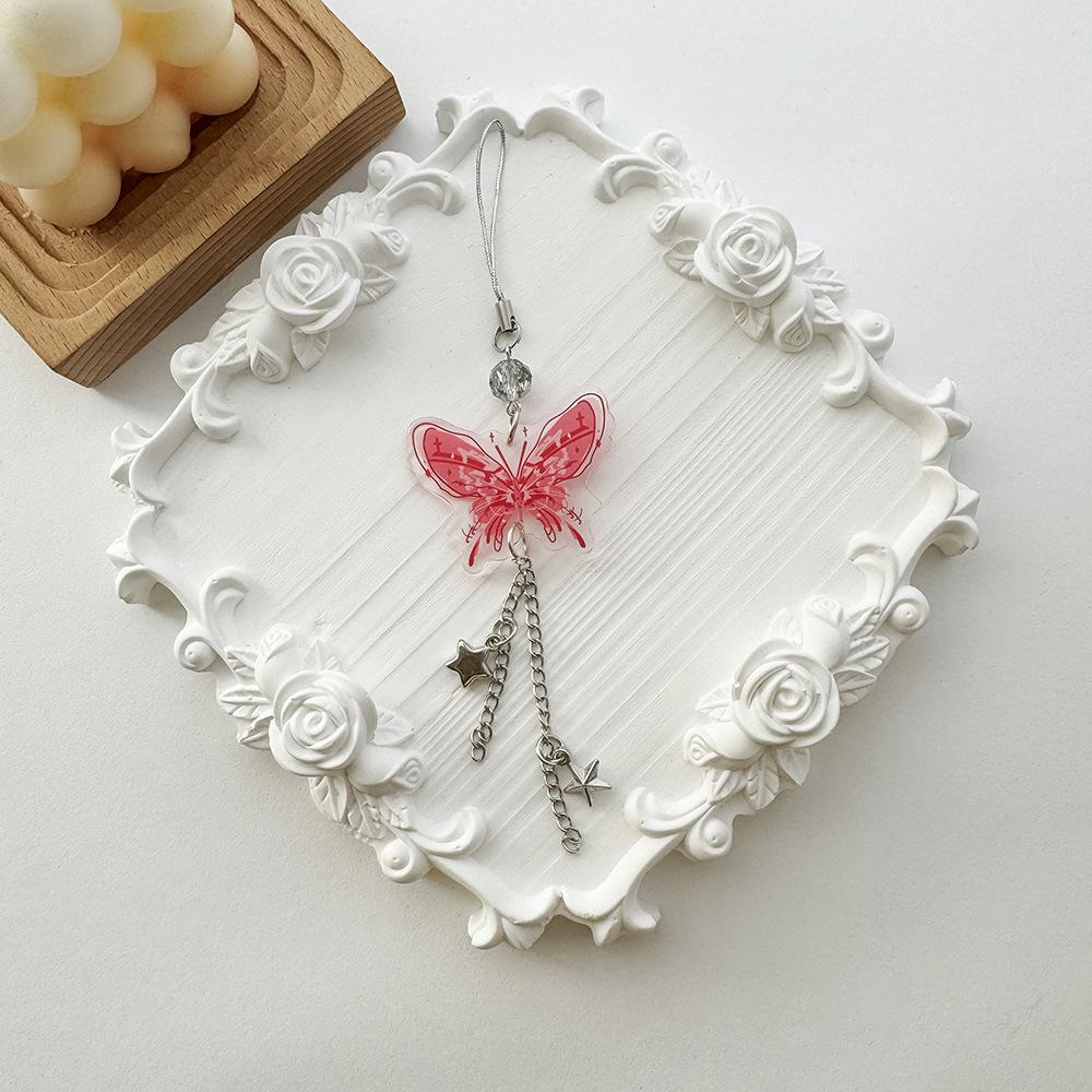 Подвеска-бабочка в виде бабочки, ремешок для телефона, цепочка для телефона в виде бабочки Y2k, портативный рюкзак, кулон в подарок