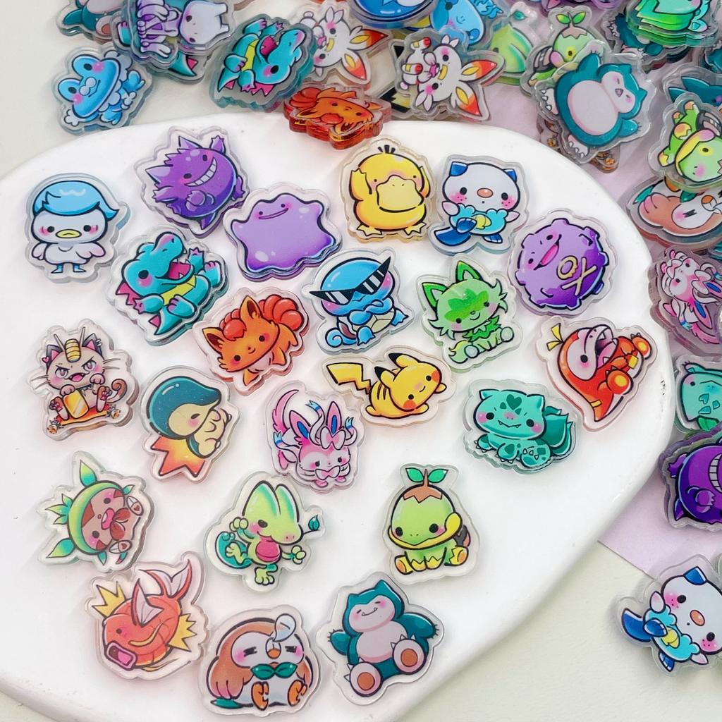 2 см Pokémon 2.0 Акриловые Милые Мультяшные Аниме DIY Ручная Работа Нашивки Рамка Аксессуары