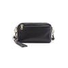 Мини-сумка Cuco из усадочной кожи, Плечевая сумочка-пошет, Черная кожа, Размер F