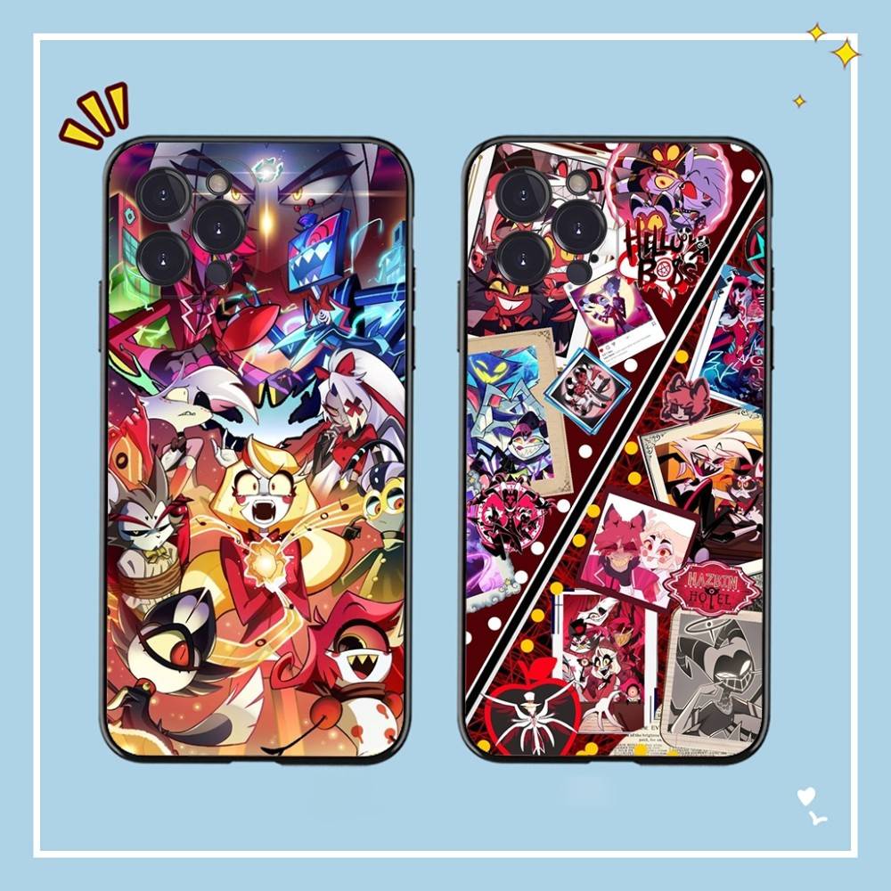 Чехол для телефона H-Hazbin H-Hotel для iPhone 17 16 15 14 13 12 11 Pro Max Plus Черный корпус