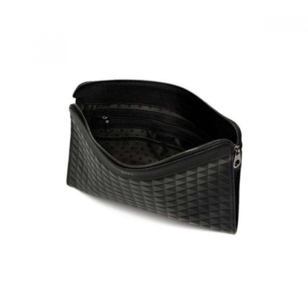 Daks Black Clutch Bag With Grid Pattern Dbba2e269bk