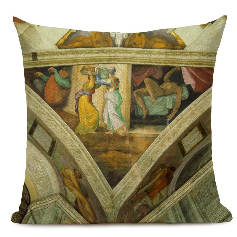 Знаменитая картина маслом Микеланджело, наволочка для подушки, итальянская настенная наволочка, чехол для диванной подушки