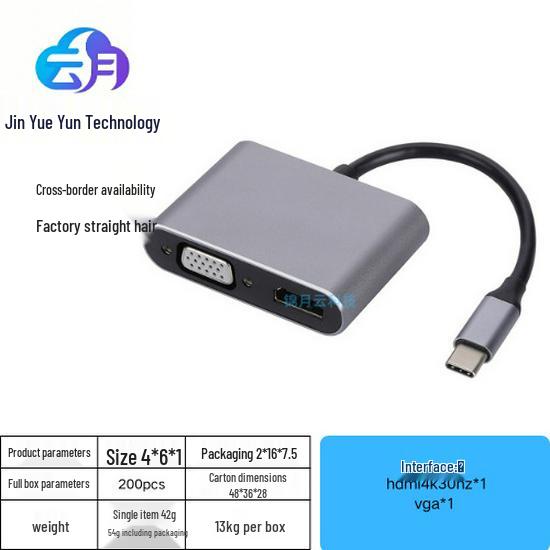 USB-C концентратор 4-в-1 с двойным HDMI-адаптером для MacBook