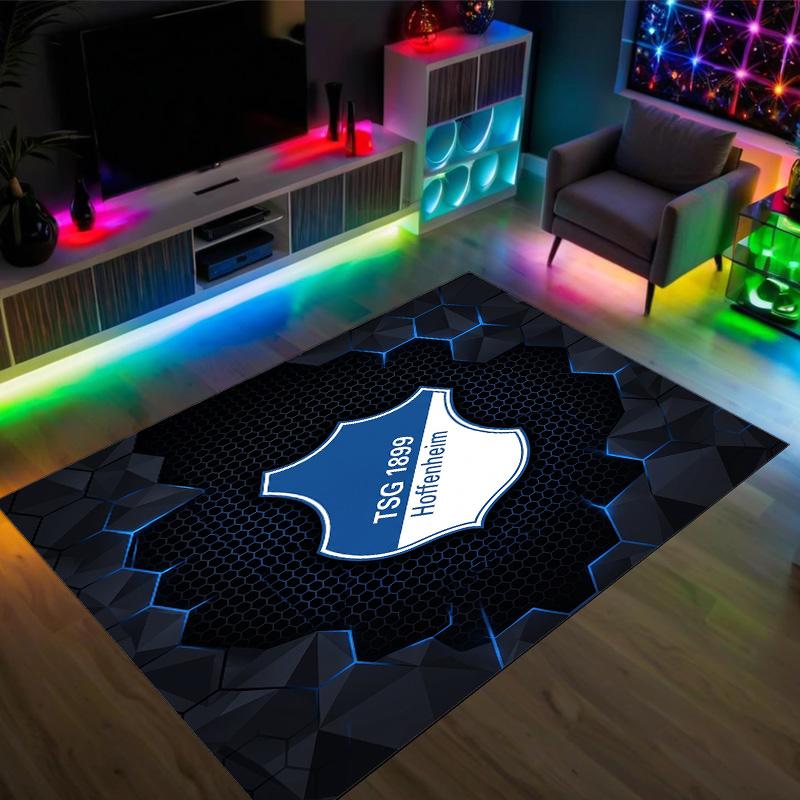 TSG Hoffenheim FC Design Crystal Velvet Carpet Cozy Non?Slip Printed Rug For Bedroom Living Room Entrance