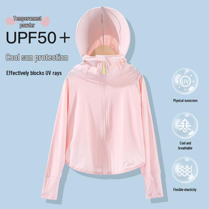 Детская летняя куртка с капюшоном UPF50+ для защиты от солнца - Легкая, дышащая, УФ-защита, ткань из ледяного шелка