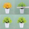 Пластиковая Искусственная Зелень Комнатное Уличное Растение Горшок Декоративное Маленькое Растение в Горшке Для Стола