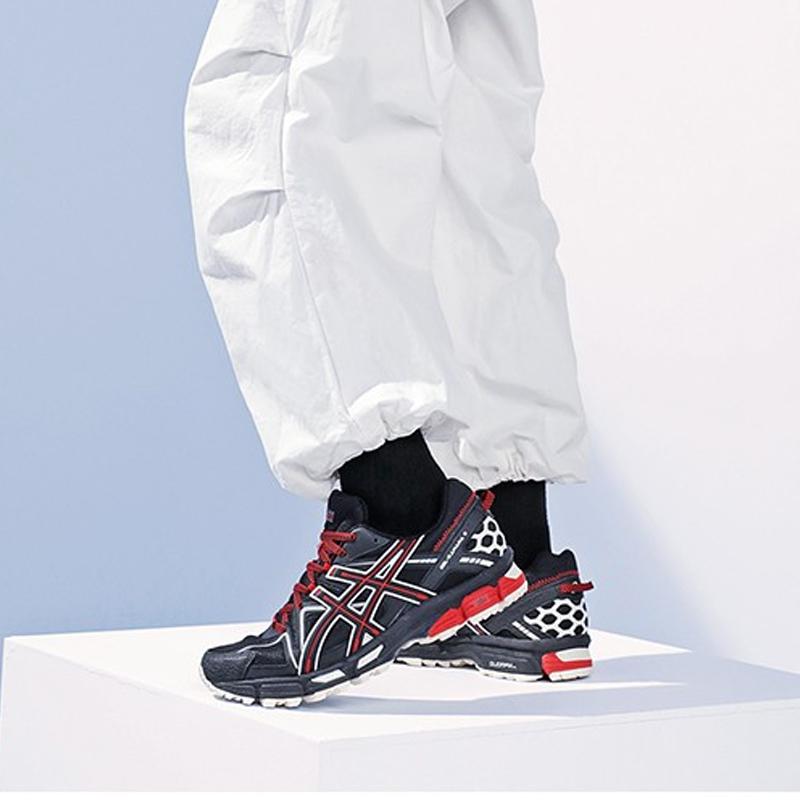 Asics Gel-Kahana 8 Модные Удобные Тканевые Синтетическая Кожа Низкие Тренировочные Беговые Кроссовки Мужские кроссовки Черные Красные 1011B109-004