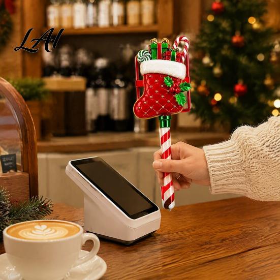 Christmas Character Payment Wand Wand Festive Credit Card Holder for Readers Reindeer Reader Accessory Snowman Snowflake Holiday Retail Accessory,