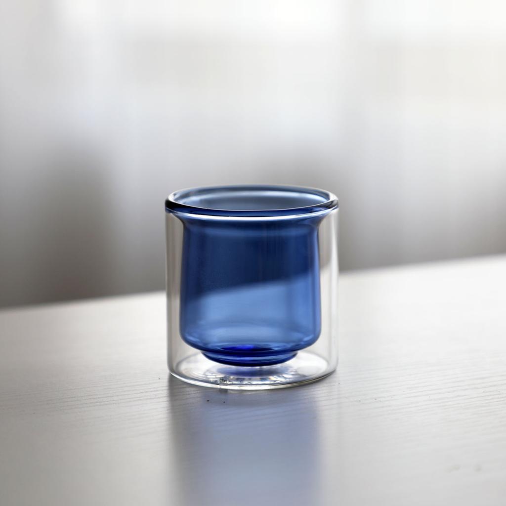 High Borosilicate Double-deck Glass Coffee Cup High Temperature Resistance Color Inner Liner Espresso Cup Insulated Coffee Cup