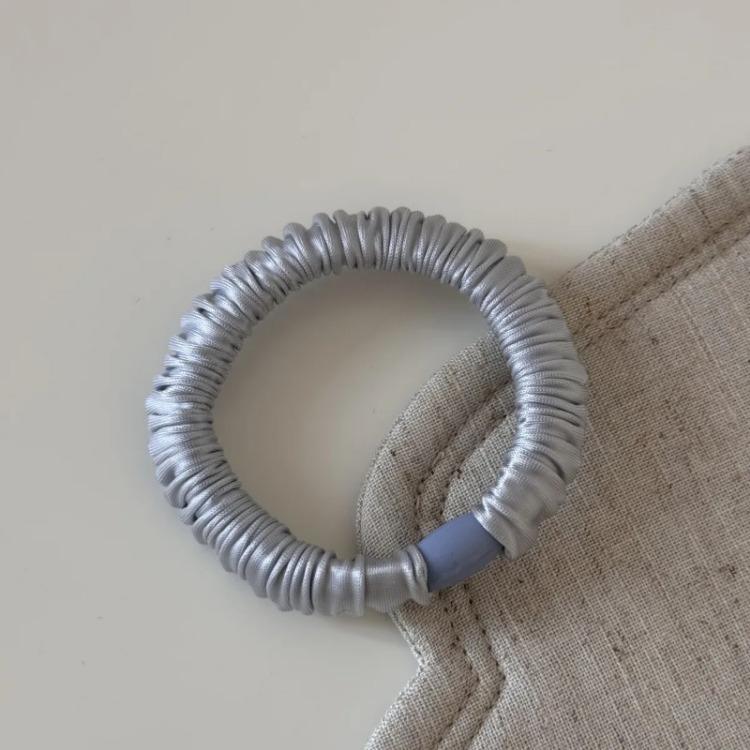 Корейская базовая простая эластичная резинка для волос из ледяного шелка в виде толстой кишки, однотонная, головной убор, аксессуары для волос для девочек и женщин