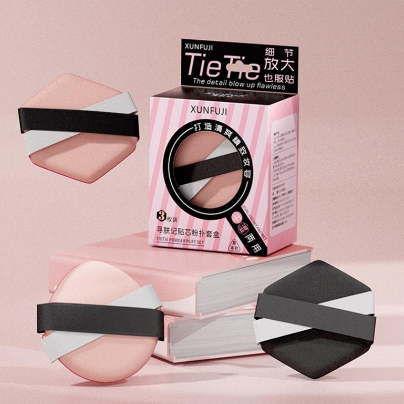 Большой спонж в форме капли с двойной лентой 1/2/3 шт. для влажного или сухого использования, пуховка для пудры, многофункциональный портативный инструмент для макияжа