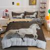 Horse Dog King Queen Bedding Set 3D Printed Animals Adult Kids Gift Duvet Cover Wildlife Quilt Cover Polyester Comforter Cover