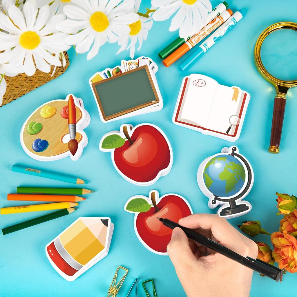 30 Pack Back to School Sticky Notes Total 600 Sheets Funny Notepads Self-Adhesive Writing Memo Pad for Kids Teens School Classroom Office Supplies