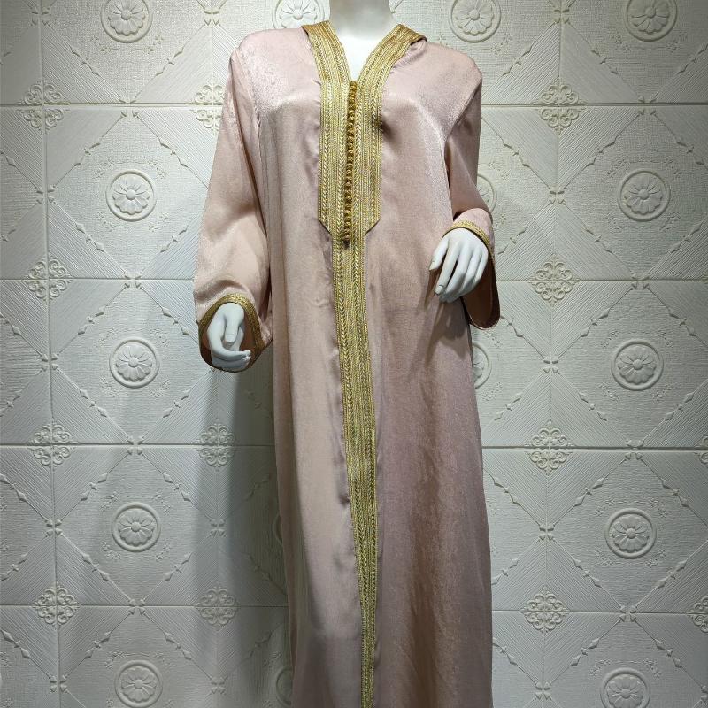 Мусульманская одежда Дубай шампанское с капюшоном кружевной замшевый халат мусульманский халат женский абайя