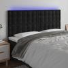 VidaXL LED Headboard Bedroom Furniture Double Bed Accessory Head of Bed Frame Interior Black 3122920