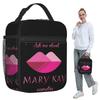 Спросите меня о косметике Mary Kay Изолированная сумка-ланч для женщин Офисный охладитель Термоконтейнер для еды Сумка-тоут Портативные ланч-боксы Контейнер