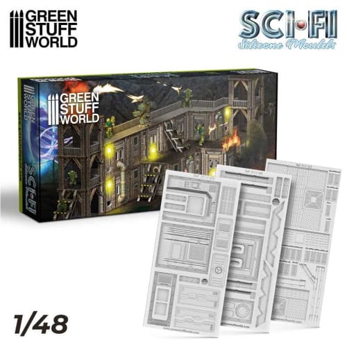 Green Stuff World Silicone Mold SF Structure Set Hobby Tool GSWD-4075