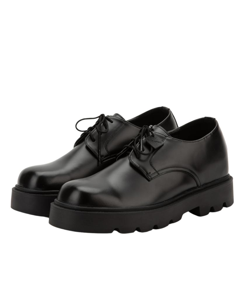 Differshoe 703 Массивные Дерби Туфли 7см Глянцевые Черные [Глянцевые]