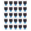 25Pcs Push Button Switch Self Locking Momentary 16mm Square with Light Set Kit 24VRed