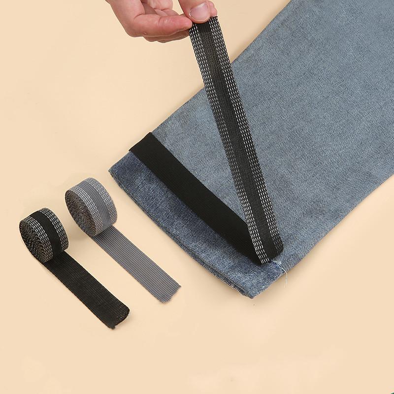 Pants Edge Shorten Self-Adhesive Tape for Trousers Legs Edge Shortening Tape Paste Hem Iron On Pants Jeans Clothes Adjustable